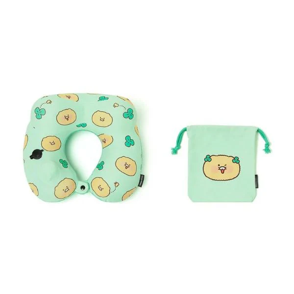 Kakao Friends - Compact Air Pump Neck Cushion & Pouch Set [Choonsik]